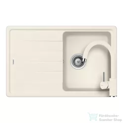   Schock Element D-100S konyhai mosogatótálca Schock Plutos konyhai csapteleppel, CRISTALITE® Vanilla 780 x 500 mm, gránit kompozit, világos bézs SETED100SPVANI