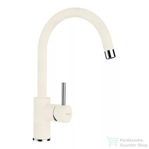 Schock Element D-100S konyhai mosogatótálca Schock Plutos konyhai csapteleppel, CRISTALITE® Vanilla 780 x 500 mm, gránit kompozit, világos bézs SETED100SPVANI