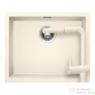 Schock KAIA N-100L konyhai mosogatótálca Schock Epos konyhai csapteleppel kihúzható fejjel, CRISTADUR® Magnolia 556x446 mm, krémfehér SETKN100LEEXMAGN