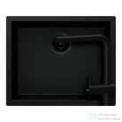 Schock KAIA N-100L konyhai mosogatótálca Schock Epos konyhai csapteleppel kihúzható fejjel, CRISTADUR® Puro 556x446 mm, intenzív fekete SETKN100LEEXPURO