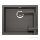 Schock KAIA N-100L konyhai mosogatótálca Schock Epos konyhai csapteleppel kihúzható fejjel, CRISTADUR® Silverstone 556x446 mm, sötétszürke SETKN100LEEXSILV