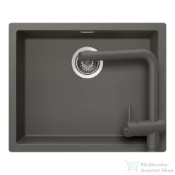   Schock KAIA N-100L konyhai mosogatótálca Schock Epos konyhai csapteleppel kihúzható fejjel, CRISTADUR® Silverstone 556x446 mm, sötétszürke SETKN100LEEXSILV