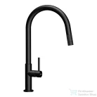 Schock KAIA N-100L konyhai mosogatótálca Schock Talia konyhai csapteleppel kihúzható fejjel, CRISTADUR® Puro 556x446 mm, intenzív fekete SETKN100LPUTENEG