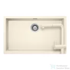 Schock KAIA N-100XL konyhai mosogatótálca Schock Epos konyhai csapteleppel kihúzható fejjel, CRISTADUR® Magnolia 756x446 mm, krémfehér SETKN100XLEEXMAGN