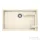 Schock KAIA N-100XL konyhai mosogatótálca Schock Epos konyhai csapteleppel kihúzható fejjel, CRISTADUR® Magnolia 756x446 mm, krémfehér SETKN100XLEEXMAGN