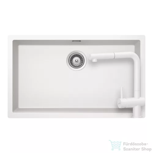 Schock KAIA N-100XL konyhai mosogatótálca Schock Epos konyhai csapteleppel kihúzható fejjel, CRISTADUR® Polaris 756x446 mm, hófehér SETKN100XLEEXPOLA