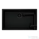 Schock KAIA N-100XL konyhai mosogatótálca Schock Epos konyhai csapteleppel kihúzható fejjel, CRISTADUR® Puro 756x446 mm, intenzív fekete SETKN100XLEEXPURO