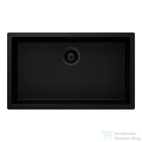 Schock KAIA N-100XL konyhai mosogatótálca Schock Epos konyhai csapteleppel kihúzható fejjel, CRISTADUR® Puro 756x446 mm, intenzív fekete SETKN100XLEEXPURO