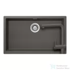 Schock KAIA N-100XL konyhai mosogatótálca Schock Epos konyhai csapteleppel kihúzható fejjel, CRISTADUR® Silverstone 756x446 mm, sötétszürke SETKN100XLEEXSILV