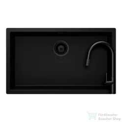   Schock KAIA N-100XL konyhai mosogatótálca Schock Talia konyhai csapteleppel kihúzható fejjel, CRISTADUR® Puro 756x446 mm, intenzív fekete SETKN100XLPUTENEG
