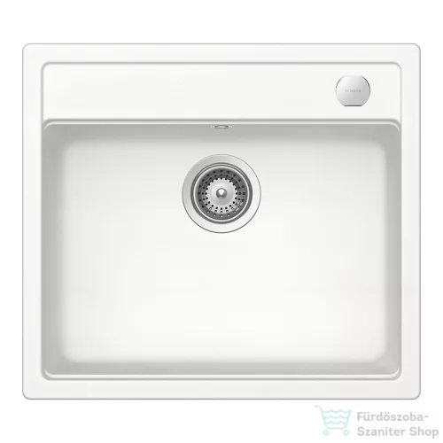 Schock MONO N-100 konyhai mosogatótálca Schock Epos konyhai csapteleppel kihúzható fejjel, CRISTADUR® Polaris 570x510 mm, hófehér SETMN100EEXPOLA