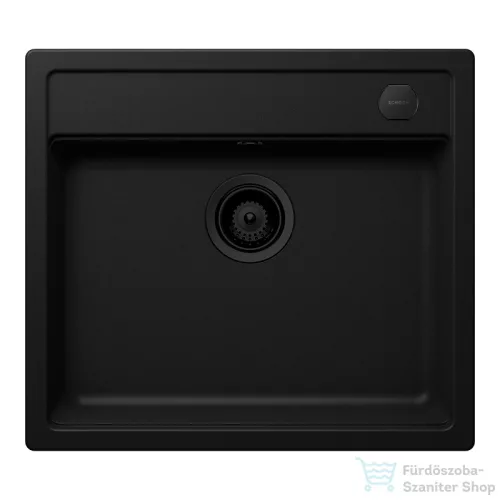 Schock MONO N-100 konyhai mosogatótálca Schock Epos konyhai csapteleppel kihúzható fejjel, CRISTADUR® Puro 570x510 mm, intenzív fekete SETMN100EEXPURO