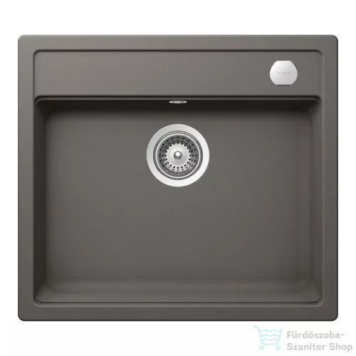 Schock MONO N-100 konyhai mosogatótálca Schock Epos konyhai csapteleppel kihúzható fejjel, CRISTADUR® Silverstone 570x510 mm, sötétszürke SETMN100EEXSILV