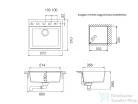 Schock MONO N-100 konyhai mosogatótálca Schock Talia konyhai csapteleppel kihúzható fejjel, CRISTADUR® Puro 570x510 mm, intenzív fekete SETMN100PUTENEG