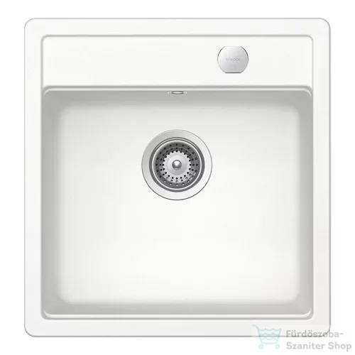Schock MONO N-100S konyhai mosogatótálca Schock Epos konyhai csapteleppel kihúzható fejjel, CRISTADUR® Polaris 490x510 mm, hófehér SETMN100SEEXPOLA