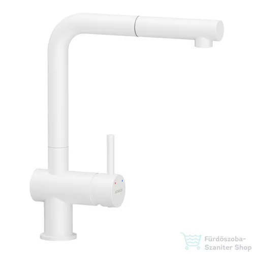 Schock MONO N-100S konyhai mosogatótálca Schock Epos konyhai csapteleppel kihúzható fejjel, CRISTADUR® Polaris 490x510 mm, hófehér SETMN100SEEXPOLA