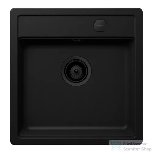 Schock MONO N-100S konyhai mosogatótálca Schock Epos konyhai csapteleppel kihúzható fejjel, CRISTADUR® Puro 490x510 mm, intenzív fekete SETMN100SEEXPURO