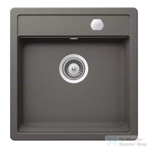 Schock MONO N-100S konyhai mosogatótálca Schock Epos konyhai csapteleppel kihúzható fejjel, CRISTADUR® Silverstone 490x510 mm, sötétszürke SETMN100SEEXSILV