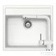 Schock NEMO N-100 konyhai mosogatótálca CRISTALITE® Alpina 570 x 510 mm, gránit kompozit, Schock Epos konyhai csapteleppel, fehér SETNN100EEXALPI