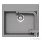 Schock NEMO N-100 konyhai mosogatótálca CRISTALITE® Croma 570 x 510 mm, gránit kompozit, Schock Epos konyhai csapteleppel, szürke SETNN100EEXCROM