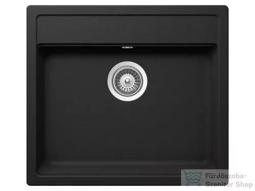 Schock NEMO N-100 konyhai mosogatótálca CRISTALITE® Nero 570 x 510 mm, gránit kompozit, Schock Epos konyhai csapteleppel, fekete SETNN100EEXNERO