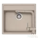 Schock NEMO N-100 konyhai mosogatótálca CRISTALITE® Sabbia 570 x 510 mm, gránit kompozit, Schock Epos konyhai csapteleppel, homok SETNN100EEXSABB