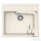 Schock NEMO N-100 konyhai mosogatótálca CRISTALITE® Vanilla 570 x 510 mm, gránit kompozit, Schock Epos konyhai csapteleppel, világos bézs SETNN100EEXVANI