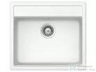 Schock NEMO N-100 konyhai mosogatótálca CRISTALITE® Alpina 570 x 510 mm, gránit kompozit, Schock Plutos konyhai csapteleppel, fehér SETNN100PALPI
