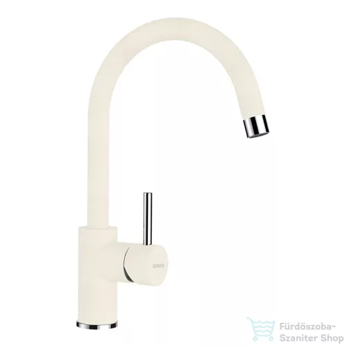 Schock NEMO N-100 konyhai mosogatótálca CRISTALITE® Vanilla 570 x 510 mm, gránit kompozit, Schock Plutos konyhai csapteleppel, világos bézs SETNN100PVANI