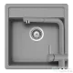 Schock NEMO N-100S konyhai mosogatótálca CRISTALITE® Croma 490 x 510 mm, gránit kompozit, Schock Epos konyhai csapteleppel, szürke SETNN100SEEXCROM