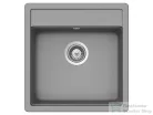 Schock NEMO N-100S konyhai mosogatótálca CRISTALITE® Croma 490 x 510 mm, gránit kompozit, Schock Epos konyhai csapteleppel, szürke SETNN100SEEXCROM