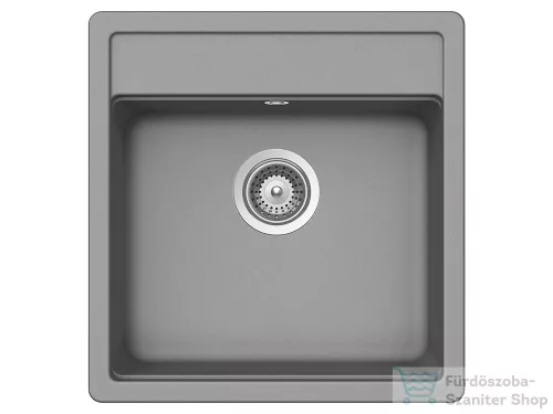 Schock NEMO N-100S konyhai mosogatótálca CRISTALITE® Croma 490 x 510 mm, gránit kompozit, Schock Epos konyhai csapteleppel, szürke SETNN100SEEXCROM