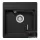 Schock NEMO N-100S konyhai mosogatótálca CRISTALITE® Nero 490 x 510 mm, gránit kompozit, Schock Epos konyhai csapteleppel, fekete SETNN100SEEXNERO