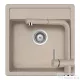 Schock NEMO N-100S konyhai mosogatótálca CRISTALITE® Sabbia 490 x 510 mm, gránit kompozit, Schock Epos konyhai csapteleppel, homok SETNN100SEEXSABB
