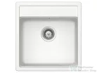Schock NEMO N-100S konyhai mosogatótálca CRISTALITE® Alpina 490 x 510 mm, gránit kompozit, Schock Plutos konyhai csapteleppel, fehér SETNN100SPALPI
