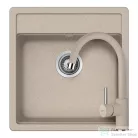Schock NEMO N-100S konyhai mosogatótálca CRISTALITE® Sabbia 490 x 510 mm, gránit kompozit, Schock Plutos konyhai csapteleppel, homok SETNN100SPSABB