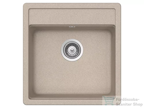 Schock NEMO N-100S konyhai mosogatótálca CRISTALITE® Sabbia 490 x 510 mm, gránit kompozit, Schock Plutos konyhai csapteleppel, homok SETNN100SPSABB