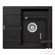 Schock RONDA D-100 konyhai mosogatótálca CRISTALITE® Nero 580 x 500 mm, gránit kompozit, Schock Epos konyhai csapteleppel, fekete SETRD100EEXNERO