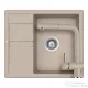 Schock RONDA D-100 konyhai mosogatótálca CRISTALITE® Sabbia 580 x 500 mm, gránit kompozit, Schock Epos konyhai csapteleppel, homok SETRD100EEXSABB
