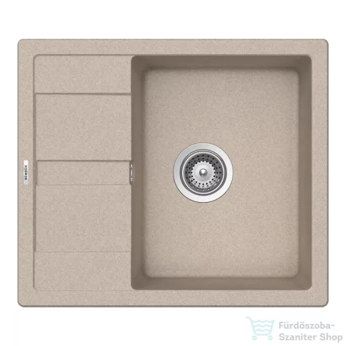 Schock RONDA D-100 konyhai mosogatótálca CRISTALITE® Sabbia 580 x 500 mm, gránit kompozit, Schock Epos konyhai csapteleppel, homok SETRD100EEXSABB
