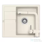 Schock RONDA D-100 konyhai mosogatótálca CRISTALITE® Vanilla 580 x 500 mm, gránit kompozit, Schock Epos konyhai csapteleppel, világos bézs  SETRD100EEXVANI