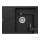 Schock RONDA D-100L konyhai mosogatótálca CRISTALITE® Nero 650 x 500 mm, gránit kompozit, Schock Epos konyhai csapteleppel, fekete SETRD100LEEXNERO