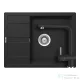 Schock RONDA D-100L konyhai mosogatótálca CRISTALITE® Nero 650 x 500 mm, gránit kompozit, Schock Epos konyhai csapteleppel, fekete SETRD100LEEXNERO