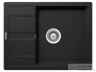 Schock RONDA D-100L konyhai mosogatótálca CRISTALITE® Nero 650 x 500 mm, gránit kompozit, Schock Epos konyhai csapteleppel, fekete SETRD100LEEXNERO