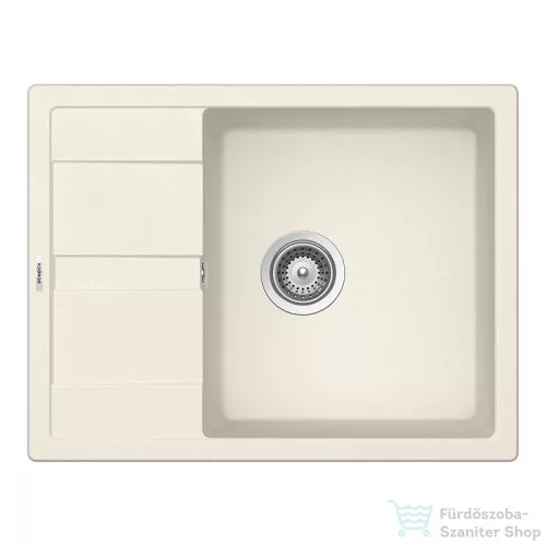 Schock RONDA D-100L konyhai mosogatótálca CRISTALITE® Vanilla 650 x 500 mm, gránit kompozit, Schock Epos konyhai csapteleppel, világos bézs SETRD100LEEXVANI