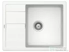 Schock RONDA D-100L konyhai mosogatótálca CRISTALITE® Alpina 650 x 500 mm, gránit kompozit, Schock Plutos konyhai csapteleppel, fehér SETRD100LPALPI