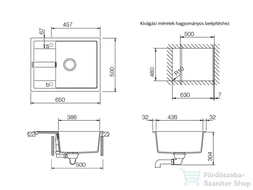 Schock RONDA D-100L konyhai mosogatótálca CRISTALITE® Croma 650 x 500 mm, gránit kompozit, Schock Plutos konyhai csapteleppel, szürke SETRD100LPCROM