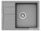 Schock RONDA D-100L konyhai mosogatótálca CRISTALITE® Croma 650 x 500 mm, gránit kompozit, Schock Plutos konyhai csapteleppel, szürke SETRD100LPCROM