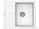 Schock RONDA D-100 konyhai mosogatótálca CRISTALITE® Alpina 580 x 500 mm, gránit kompozit, Schock Plutos konyhai csapteleppel, fehér SETRD100PALPI
