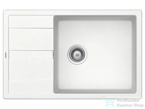 Schock RONDA D-100XL konyhai mosogatótálca CRISTALITE® Alpina 780 x 500 mm, gránit kompozit, Schock Epos konyhai csapteleppel, fehér SETRD100XLEEXALPI